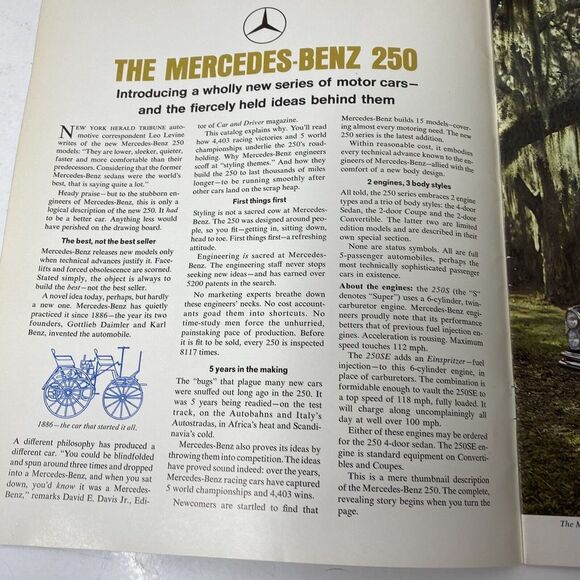 Vintage 1966 Mercedes-Benz 250 Automobile Dealer Sales Brochure Catalog - Picture 2 of 5